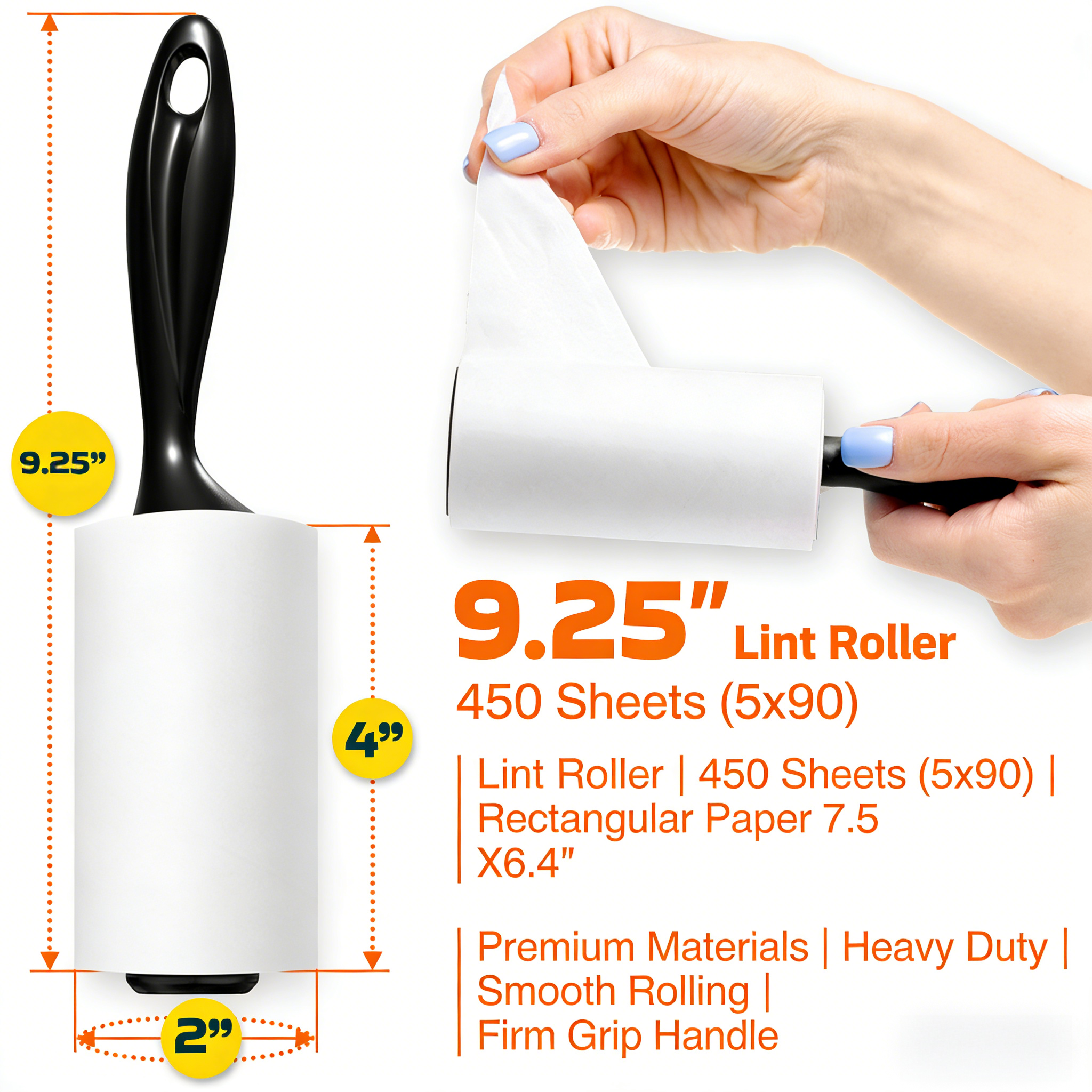 Lint Rollers for Pet Hair, Sticky, Remover for Couch, Clothes Furniture and Carpet.