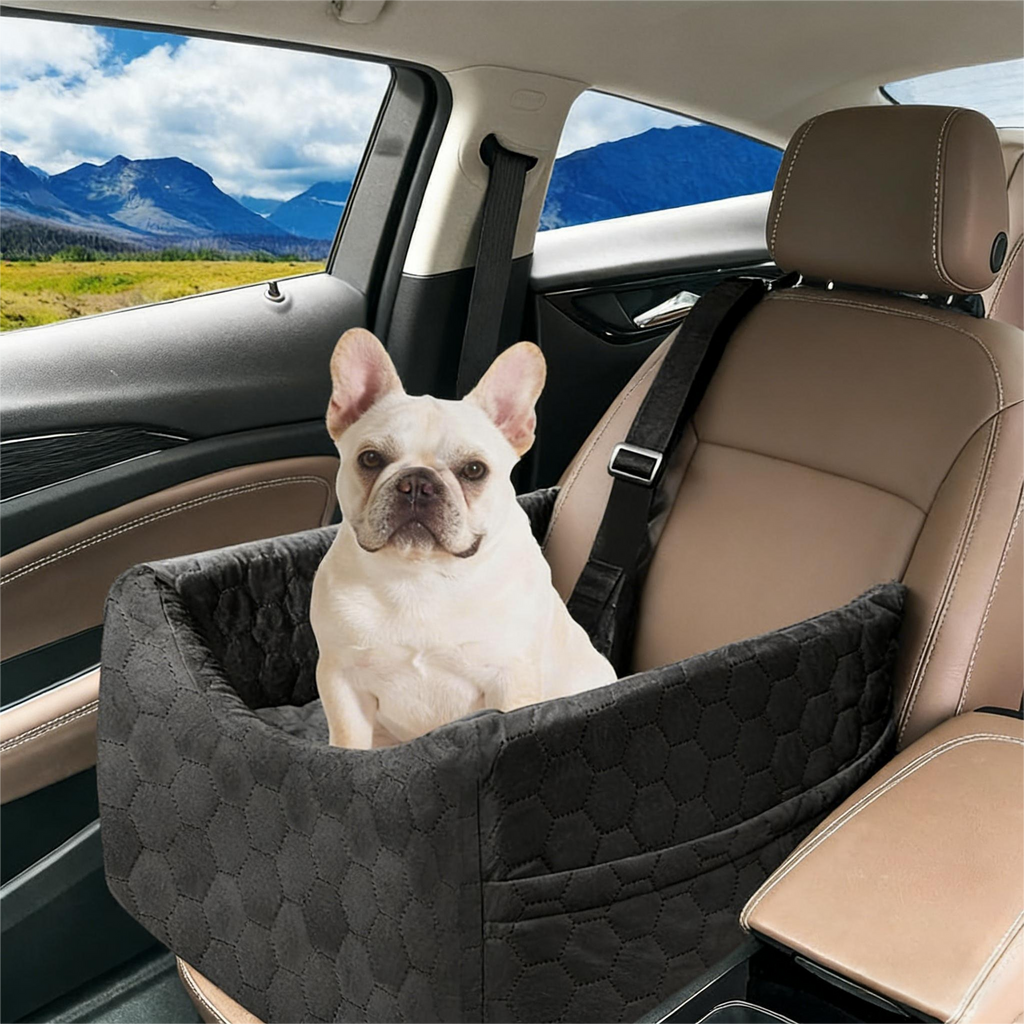 Small/Medium Dogs - Dog Booster Seat with Safety Straps & Non-Slip Base