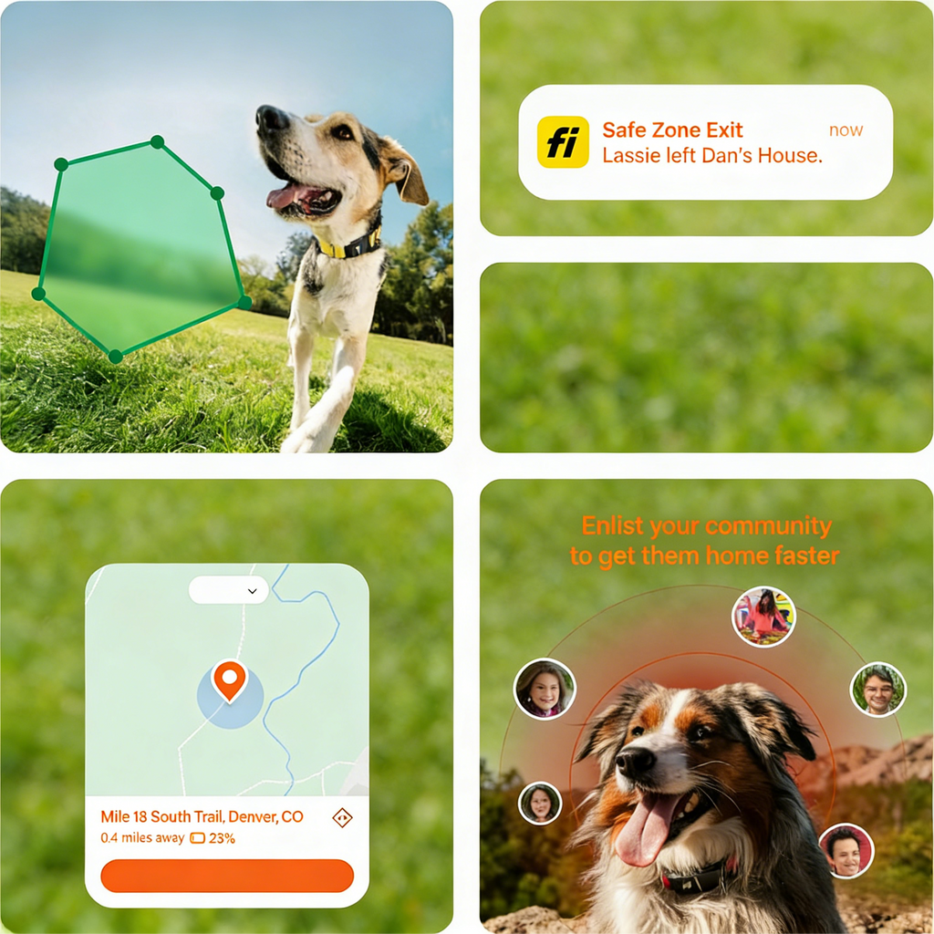 Fi Series 3+ Smart Dog Tracker Collar [6 Month Membership Included] GPS Tracker for Dogs with Health & Behavior Monitoring